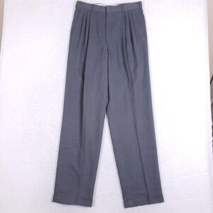 Bert Pulitzer Dress Pants 32x34 Mens Gray Pleated Cuffed Vintage Made In USA